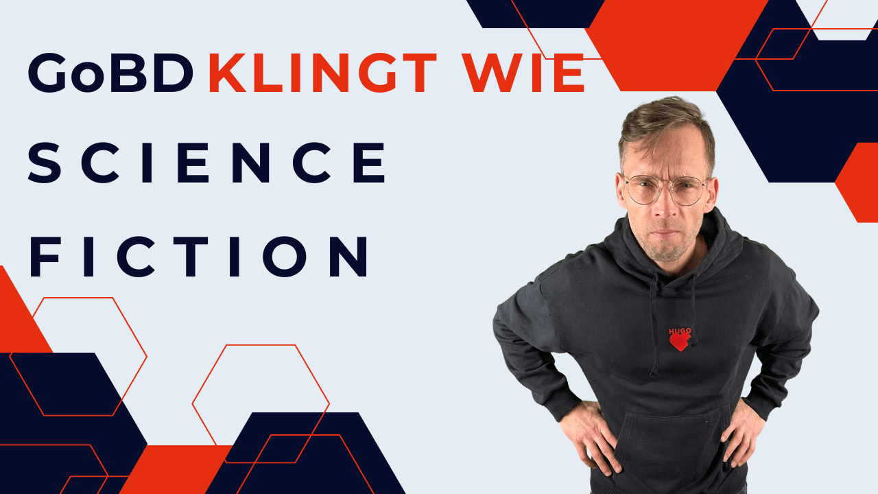 Henry mit ernstem Blick und Händen in der Hüfte neben dem Text GoBD klingt wie Science Fiction.