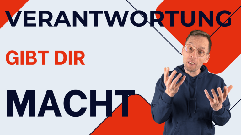 Henry mit offenen Händen neben dem Text „Verantwortung gibt dir Macht“.