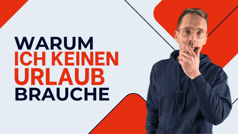 Henry macht eine fragende Geste zu dem Titelbild Warum ich keinen Urlaub brauche