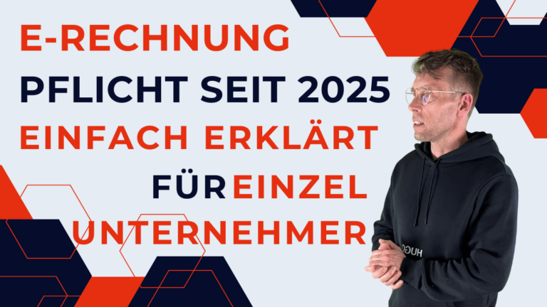Henry auf der rechten Seite und der großen Überschrift „E Rechnung Pflicht seit 2025 einfach erklärt für Einzelunternehmer“